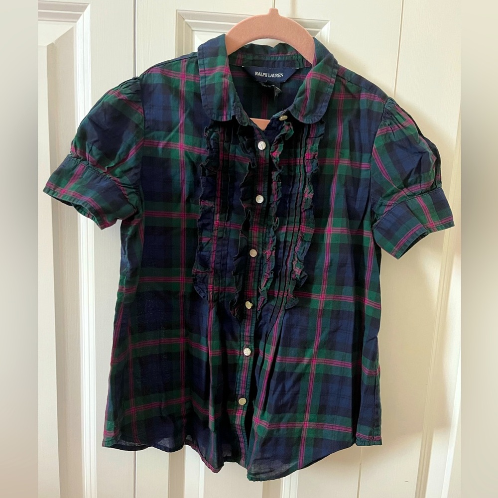 Ralph Lauren girls plaid shirt - size 6X